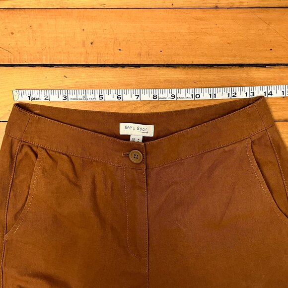 ANTHROPOLOGIE See U Soon Linen Blend High Rise Cropped Pants, Size 4 - Picture 7 of 10